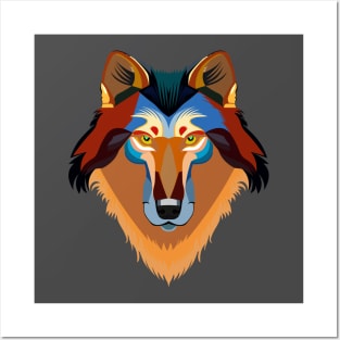 Orange wolf Posters and Art
